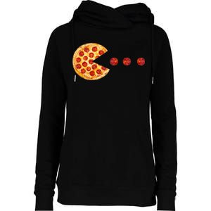 Classic Retro Pizza Lover Video Game Womens Funnel Neck Pullover Hood