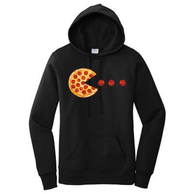 Classic Retro Pizza Lover Video Game Women's Pullover Hoodie