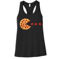 Classic Retro Pizza Lover Video Game Women's Racerback Tank