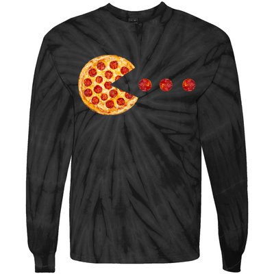 Classic Retro Pizza Lover Video Game Tie-Dye Long Sleeve Shirt