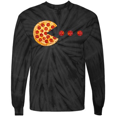 Classic Retro Pizza Lover Video Game Tie-Dye Long Sleeve Shirt