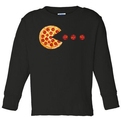 Classic Retro Pizza Lover Video Game Toddler Long Sleeve Shirt