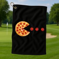 Classic Retro Pizza Lover Video Game Golf Towel