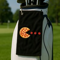 Classic Retro Pizza Lover Video Game Golf Towel