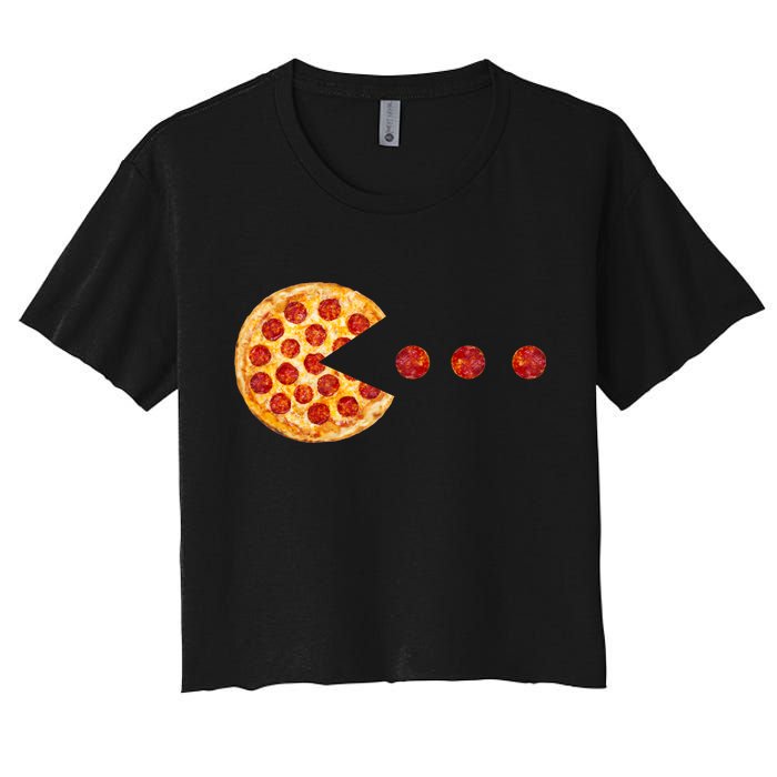 Classic Retro Pizza Lover Video Game Crop Top