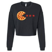 Classic Retro Pizza Lover Video Game Cropped Pullover Crew