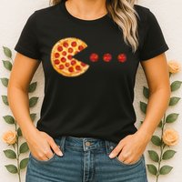 Classic Retro Pizza Lover Video Game Womens T-Shirt