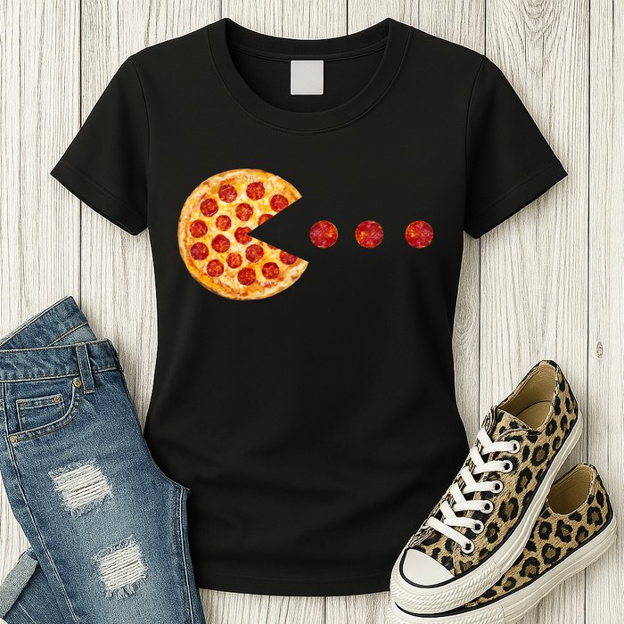 Classic Retro Pizza Lover Video Game Womens T-Shirt