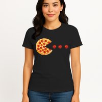 Classic Retro Pizza Lover Video Game Womens T-Shirt