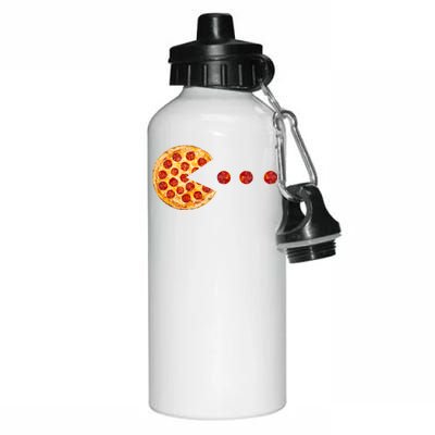 Classic Retro Pizza Lover Video Game Aluminum Water Bottle 