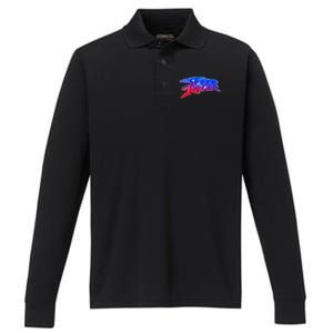 Classic Retro Speed Racer Logo Performance Long Sleeve Polo