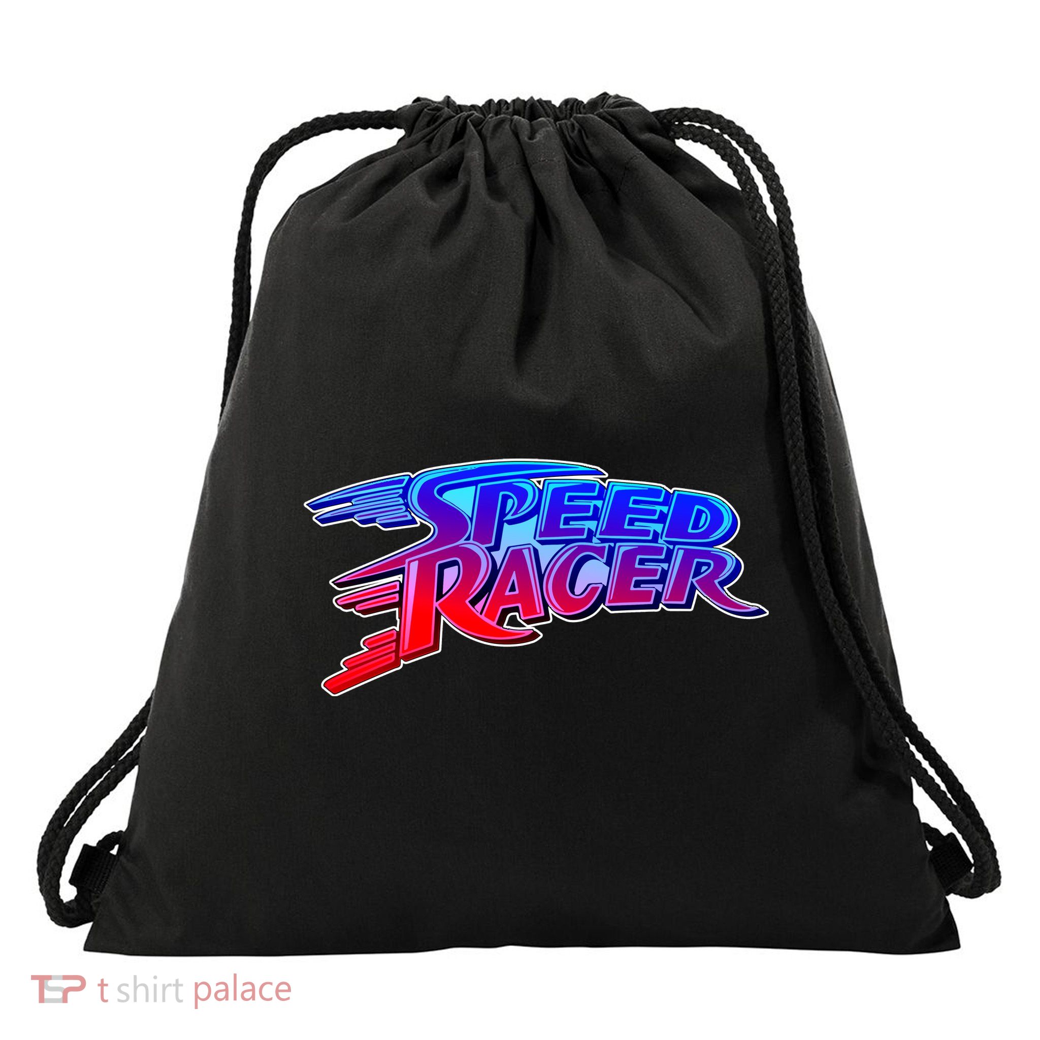 Classic Retro Speed Racer Logo Drawstring Bag