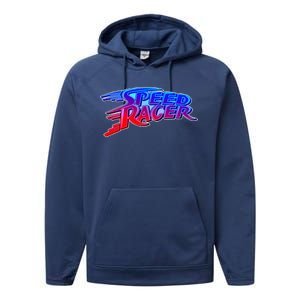 Classic Retro Speed Racer Logo Performance Fleece Hoodie