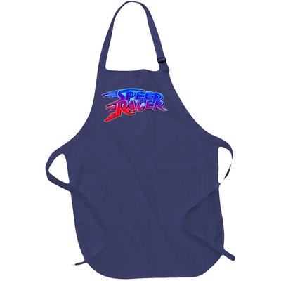 Classic Retro Speed Racer Logo Full-Length Apron With Pockets