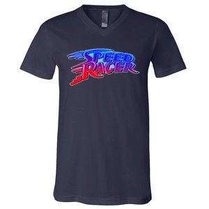 Classic Retro Speed Racer Logo V-Neck T-Shirt