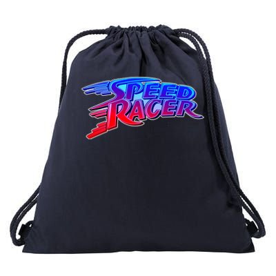 Classic Retro Speed Racer Logo Drawstring Bag