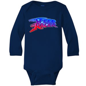 Classic Retro Speed Racer Logo Baby Long Sleeve Bodysuit