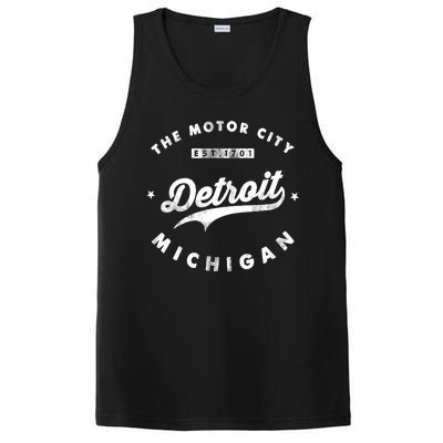 Classic Retro Vintage Detroit Michigan Motor City PosiCharge Competitor Tank