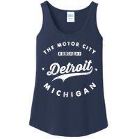 Classic Retro Vintage Detroit Michigan Motor City Ladies Essential Tank