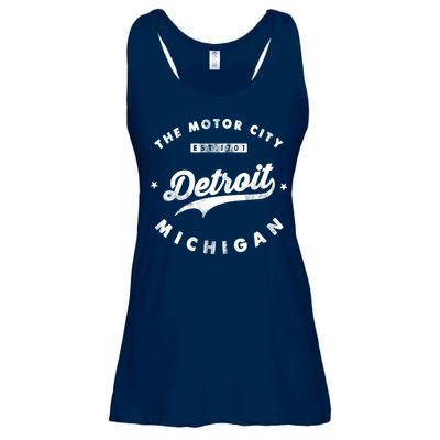 Classic Retro Vintage Detroit Michigan Motor City Ladies Essential Flowy Tank