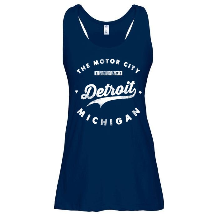 Classic Retro Vintage Detroit Michigan Motor City Ladies Essential Flowy Tank
