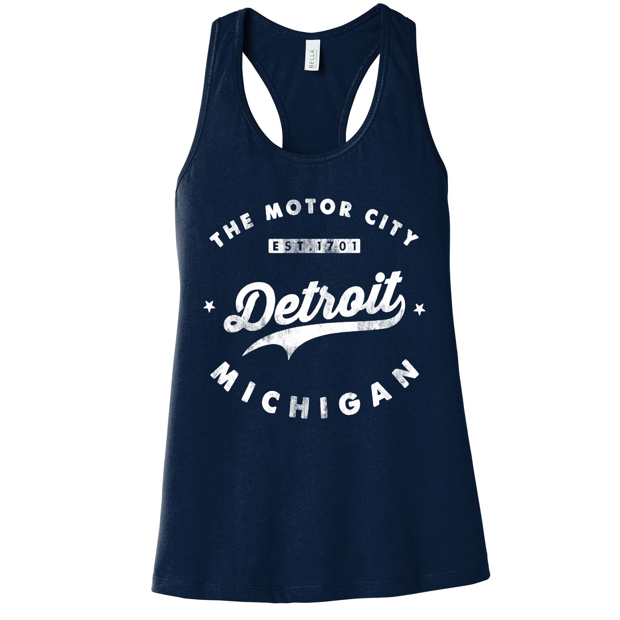 Classic Retro Vintage Detroit Michigan Motor City Womens Tank Top