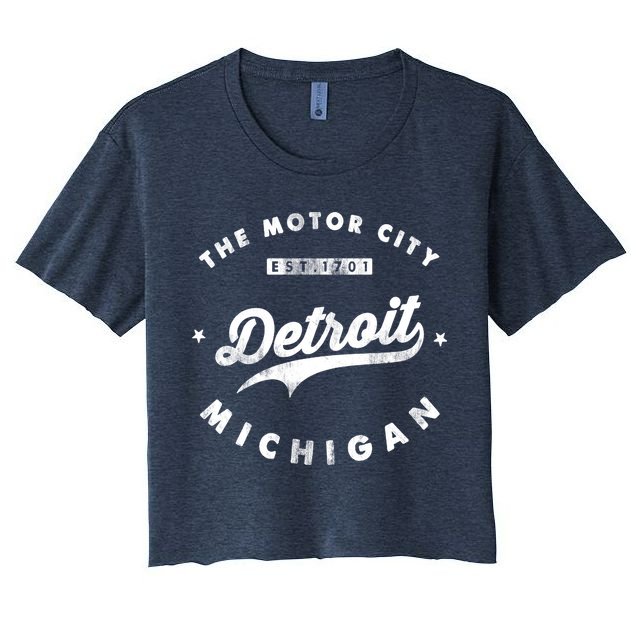 Classic Retro Vintage Detroit Michigan Motor City Crop Top
