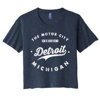 Classic Retro Vintage Detroit Michigan Motor City Women's Crop Top Tee