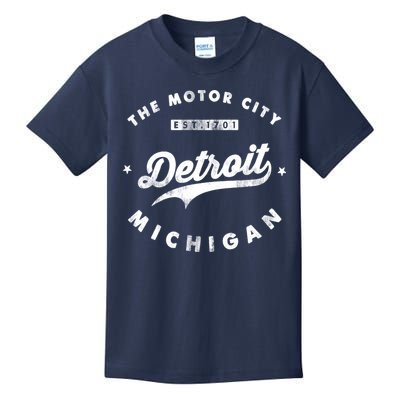 Classic Retro Vintage Detroit Michigan Motor City Kids T-Shirt