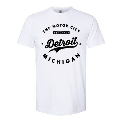 Classic Retro Vintage Detroit Michigan Motor City Softstyle® CVC T-Shirt