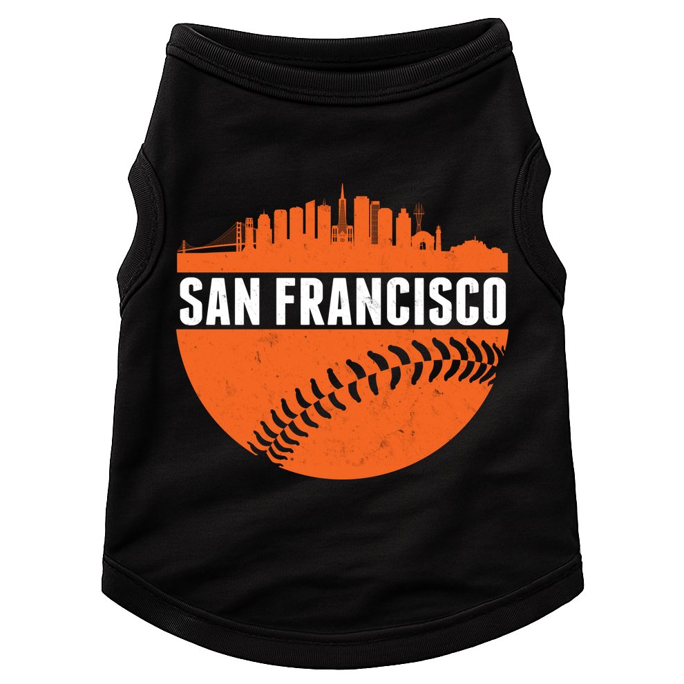 Classic San Francisco Skyline Baseball Doggie Tank