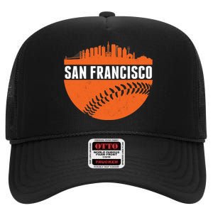 Classic San Francisco Skyline Baseball High Crown Mesh Back Trucker Hat