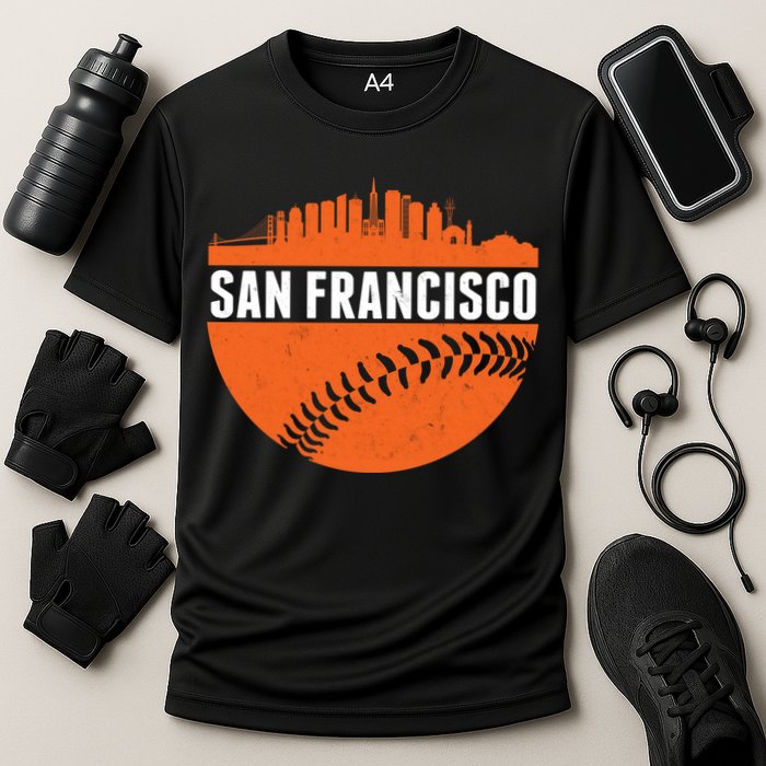 Classic San Francisco Skyline Baseball Cooling Performance Crew T-Shirt