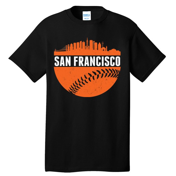 Classic San Francisco Skyline Baseball Tall T-Shirt