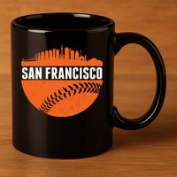 Classic San Francisco Skyline Baseball 11oz C Handle Ceramic Mug