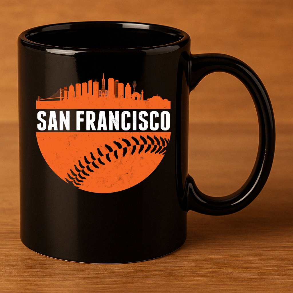 Classic San Francisco Skyline Baseball 11oz C Handle Ceramic Mug