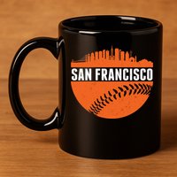 Classic San Francisco Skyline Baseball 11oz C Handle Ceramic Mug
