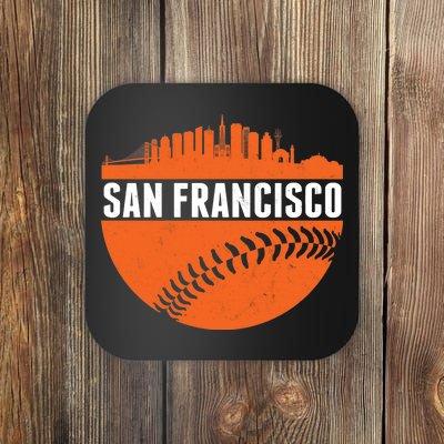 Classic San Francisco Skyline Baseball Coaster