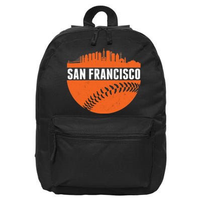 Classic San Francisco Skyline Baseball 16 in Basic Backpack