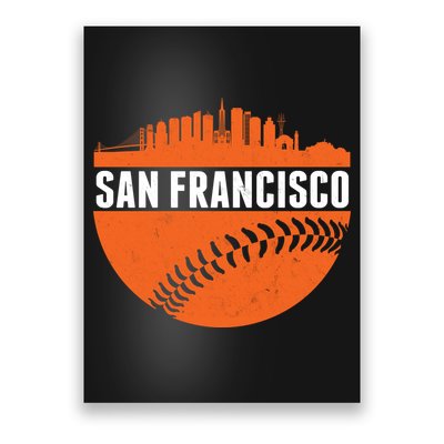 Classic San Francisco Skyline Baseball Poster