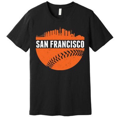 Classic San Francisco Skyline Baseball Premium T-Shirt