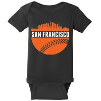 Classic San Francisco Skyline Baseball Baby Bodysuit