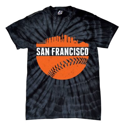 Classic San Francisco Skyline Baseball Tie-Dye T-Shirt