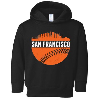 Classic San Francisco Skyline Baseball Toddler Hoodie