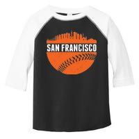 Classic San Francisco Skyline Baseball Toddler Fine Jersey T-Shirt