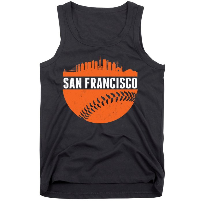 Classic San Francisco Skyline Baseball Tank Top