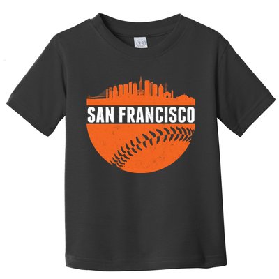 Classic San Francisco Skyline Baseball Toddler T-Shirt