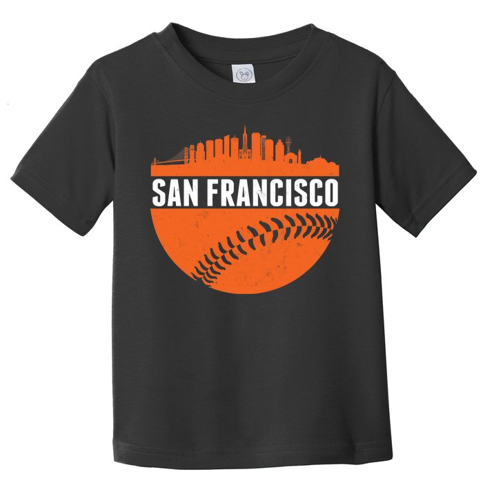 Classic San Francisco Skyline Baseball Toddler T-Shirt