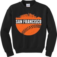 Classic San Francisco Skyline Baseball Kids Sweatshirt