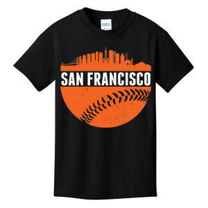 Classic San Francisco Skyline Baseball Kids T-Shirt